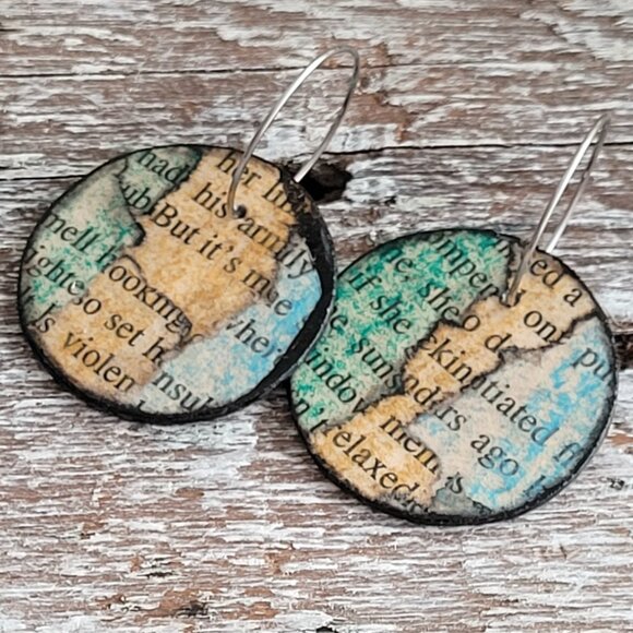 Handcrafted Colourful Paper Earrings - Picture 4 of 4